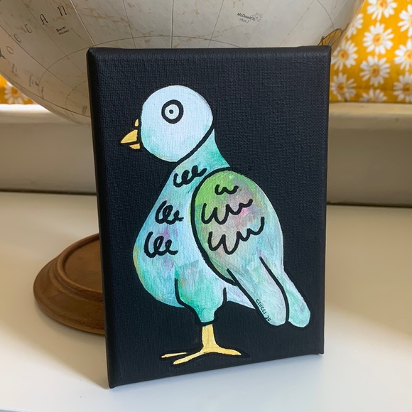 5”x7” Acrylic Pigeon Painting - Original - Bird - Picture 1 of 2